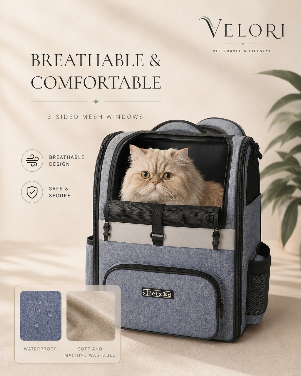 VELORI Explorer Pet Travel Backpack