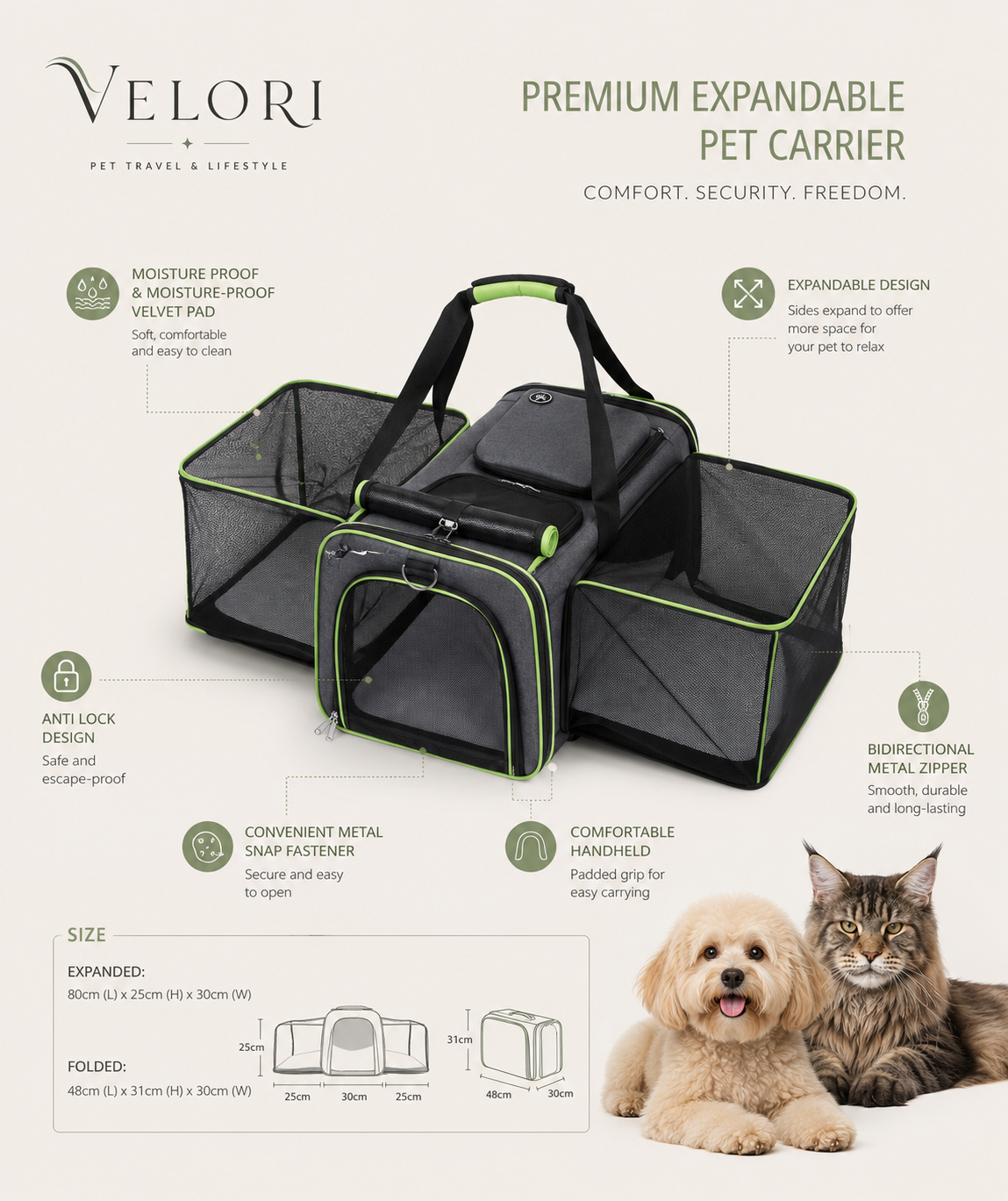VELORI Nomad Expandable Pet Carrier
